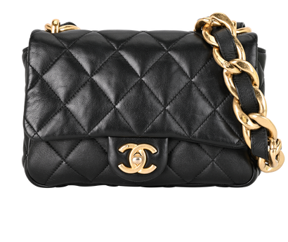 Funky Town Flap, &pound;2,500, Handbags, Black, Leather, Front view